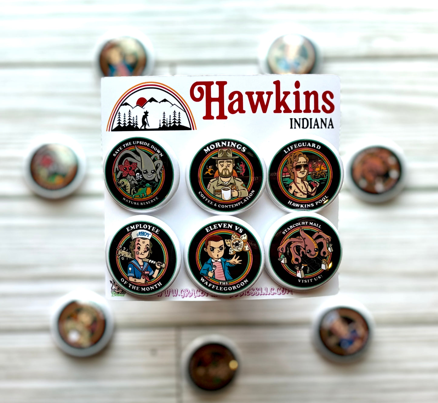 Stranger Things Inspired, Pin Back Button Set