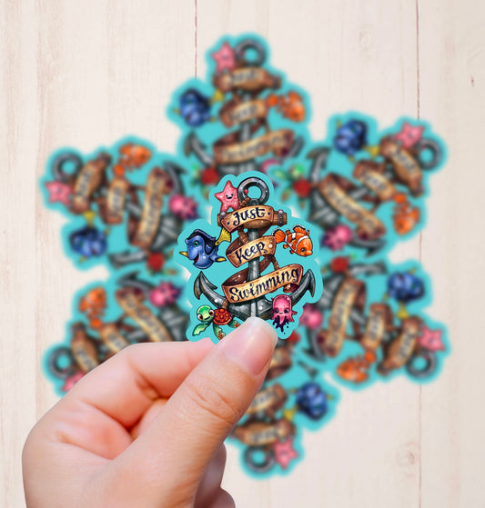 Just Keep Swimming, Vinyl Sticker