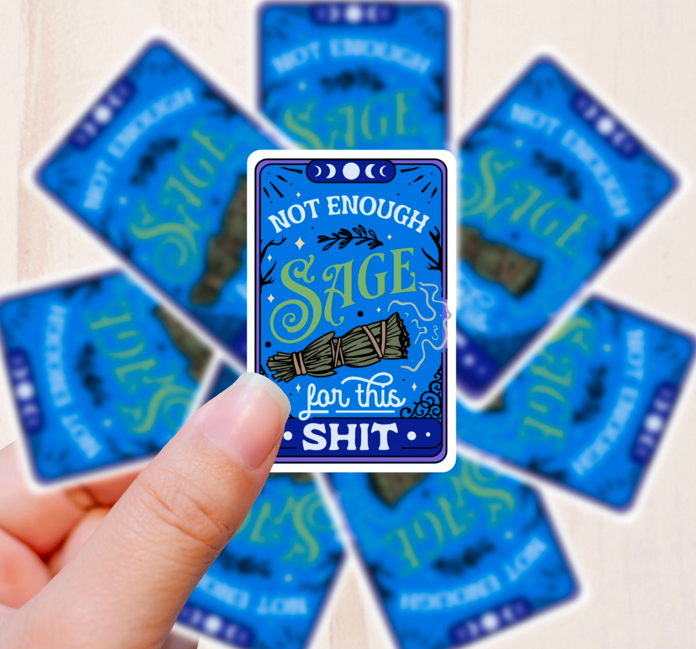 Not Enough Sage, Tarot Card, Vinyl Sticker
