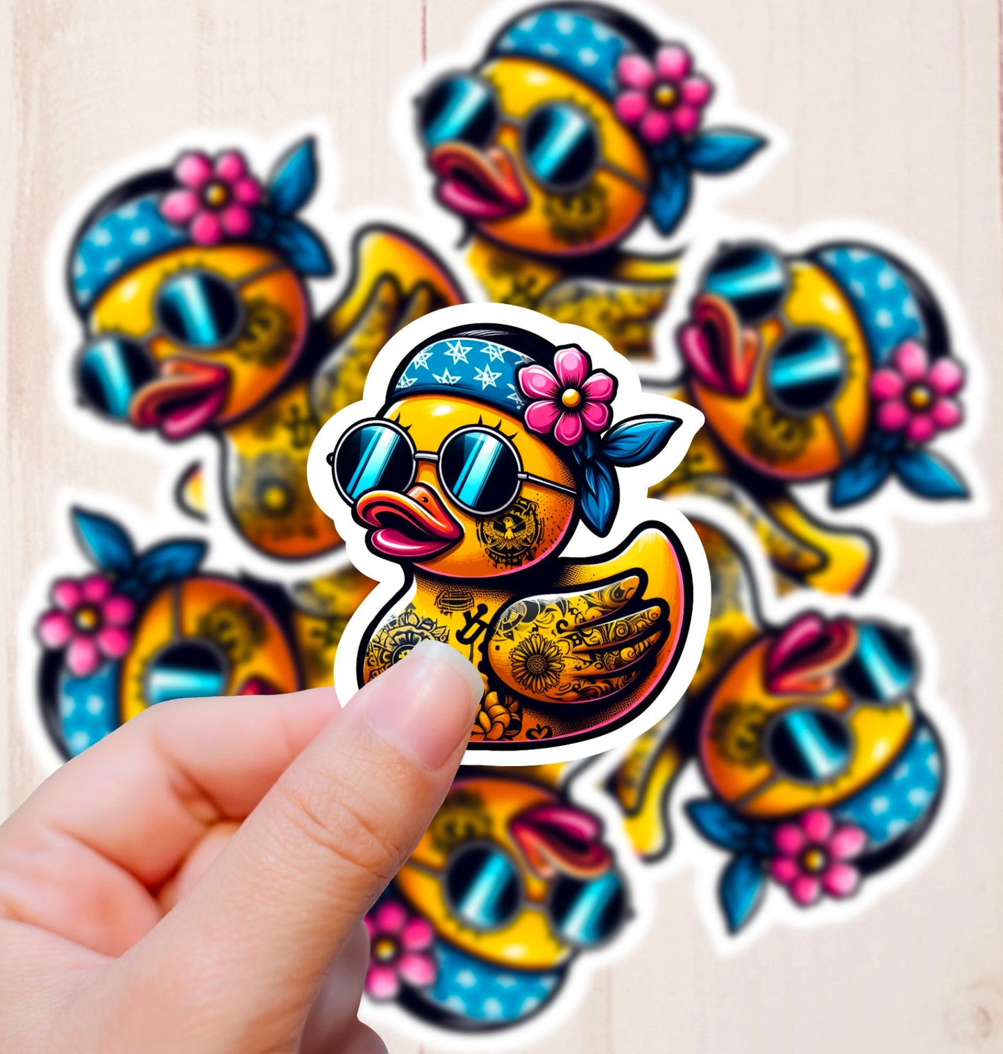 Tattooed Rubber Ducks, Vinyl Sticker