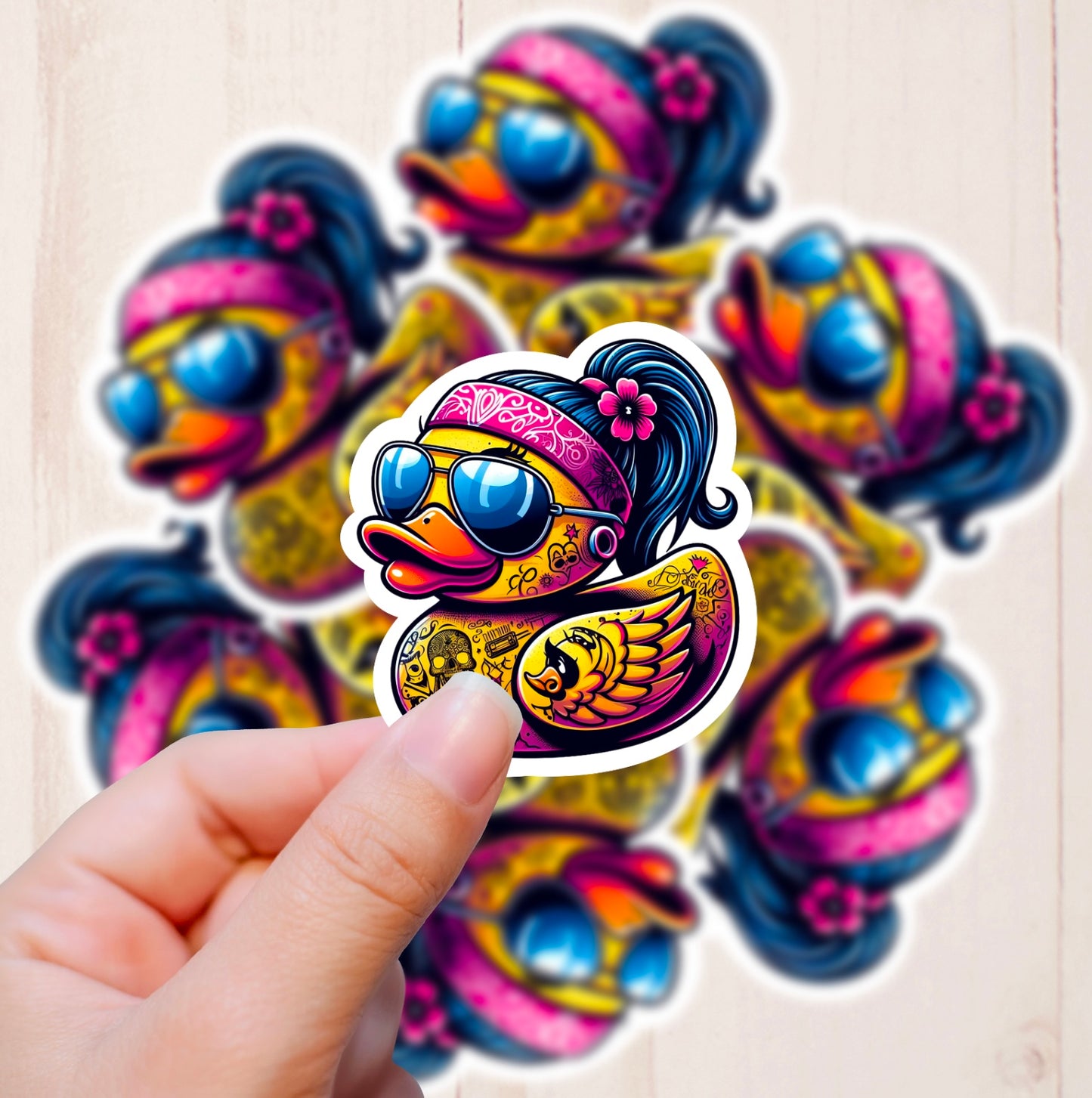 Tattooed Rubber Ducks, Vinyl Sticker