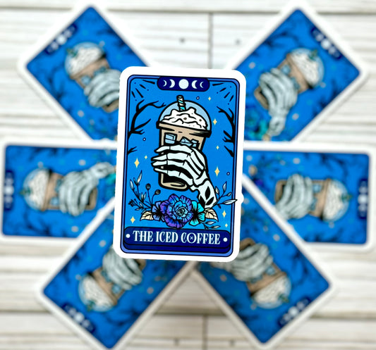 The Iced Coffee, Tarot Card, Vinyl Sticker