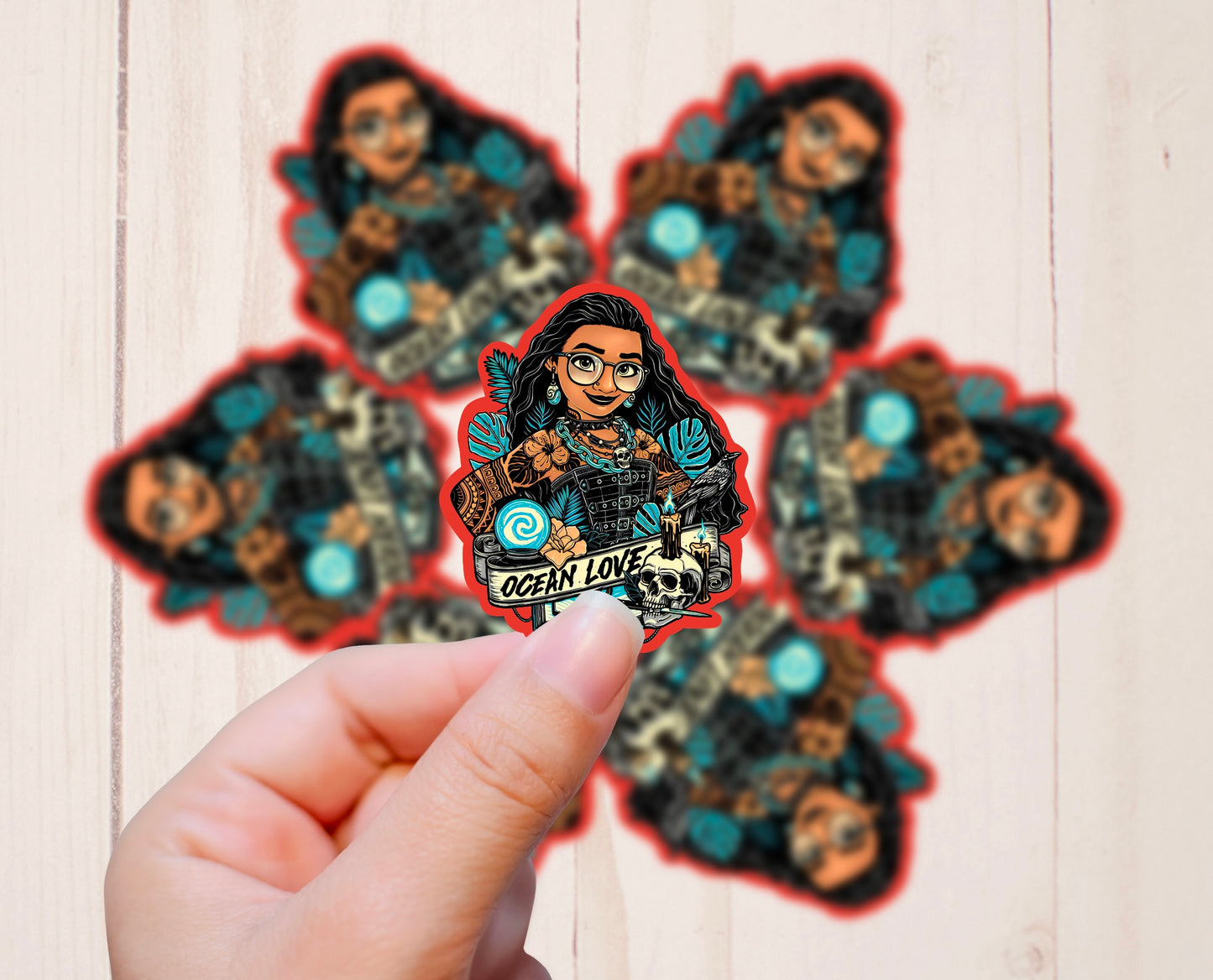 Goth Punk Princess, Moana, Vinyl Sticker
