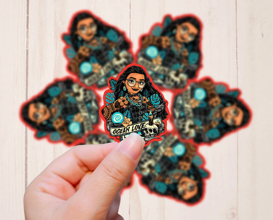 Goth Punk Princess, Moana, Vinyl Sticker