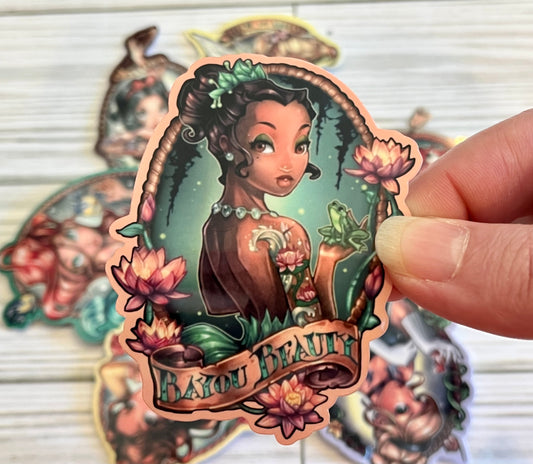 Badass Babes, Bayou Tiana, Vinyl Sticker