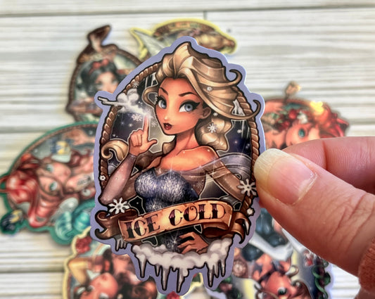 Badass Babes, Ice Cold Elsa, Vinyl Sticker