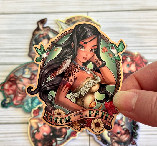 Badass Babes, Choose Pocahontas, Vinyl Sticker