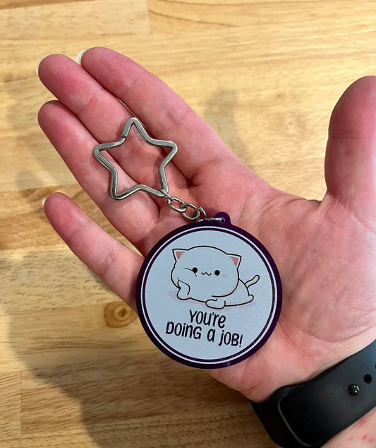 Doing a job, Kawaii Cat, Acrylic Charm