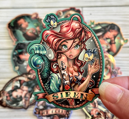 Badass Babes, Siren Ariel, Vinyl Sticker
