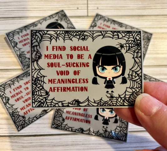 Wednesday, Social Media, Vinyl Sticker