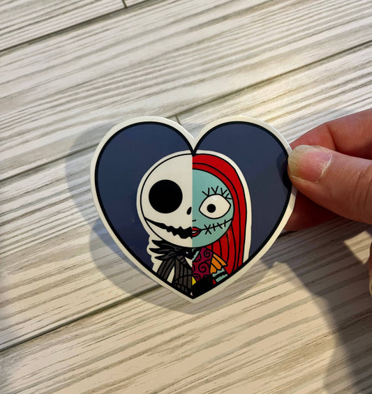 Jack and Sally, Vinyl Sticker, Nightmare Before Christmas