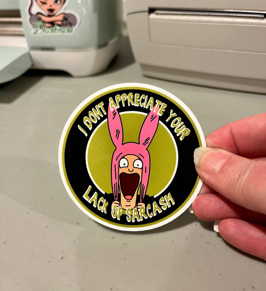 Bob's Burgers, Louise, Sarcasm, Vinyl Sticker