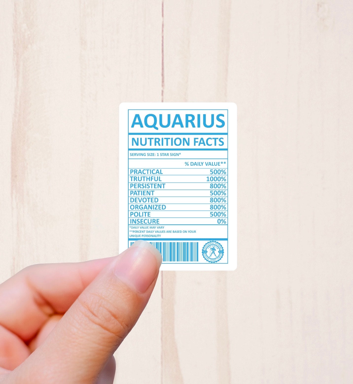 Zodiac Signs, Nutritional Facts, Vinyl Sticker