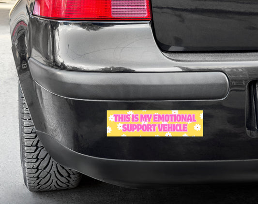 Emotional Support Vehicle, Vinyl Bumper Sticker