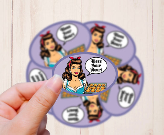 Pin-up Girl, Bless Your Heart, Vinyl Sticker