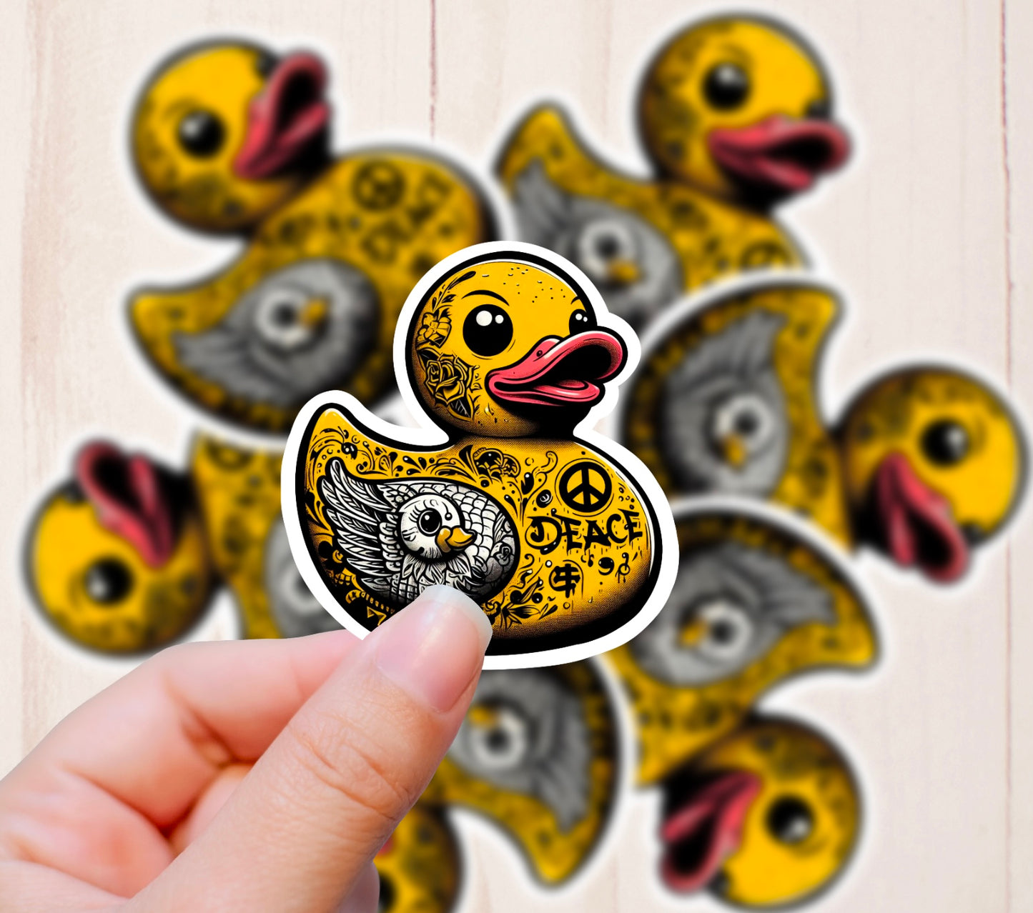 Tattooed Rubber Ducks, Vinyl Sticker