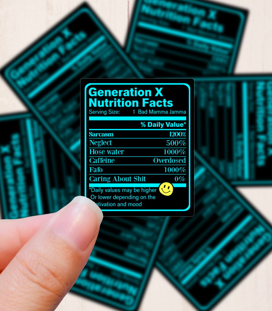 Gen X Facts, Vinyl Sticker