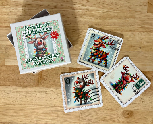 Sticker Advent Calendar, Silly Reindeer
