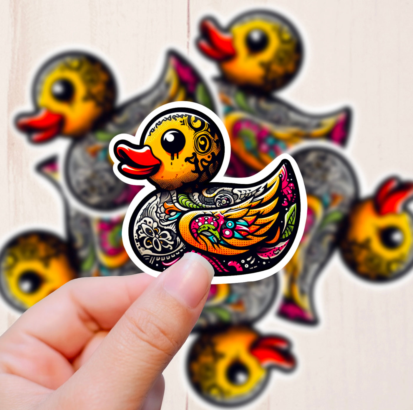 Tattooed Rubber Ducks, Vinyl Sticker