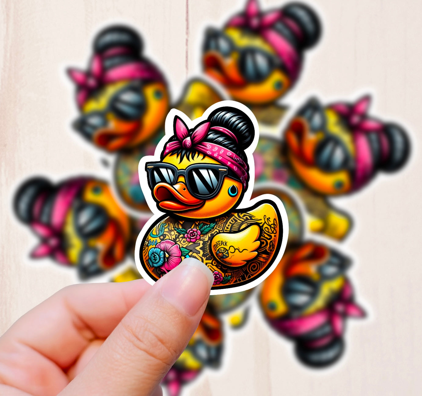 Tattooed Rubber Ducks, Vinyl Sticker