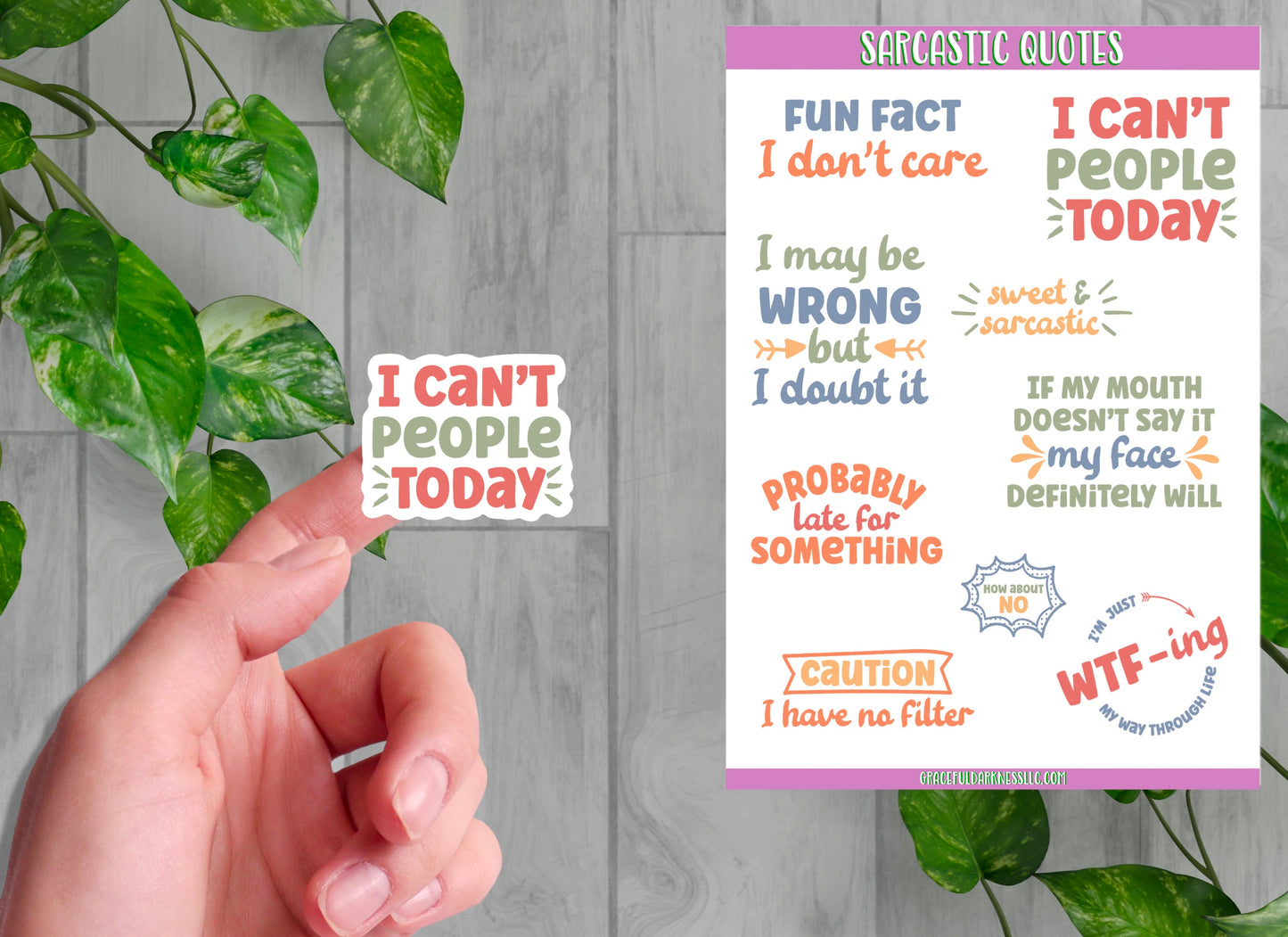 Sarcastic Quotes Sticker Sheets