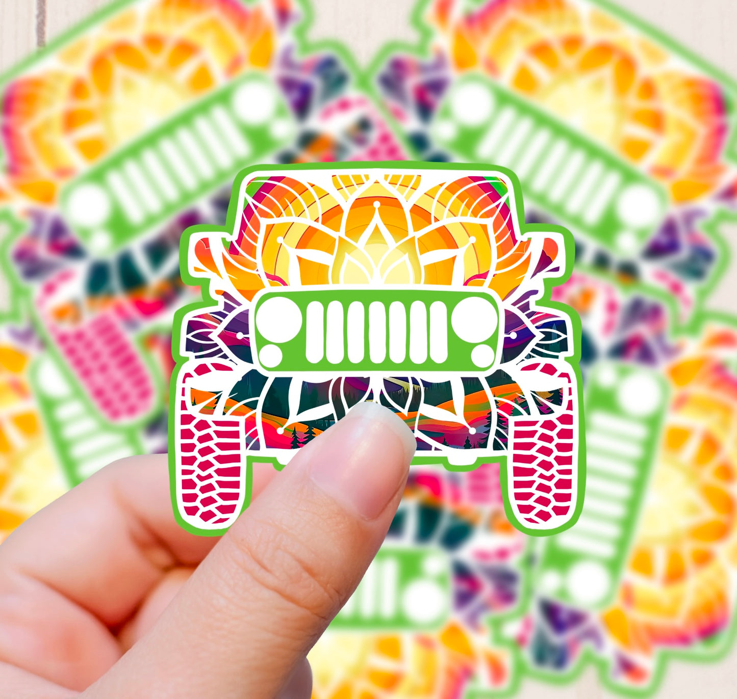 Wrangler Mandala (Jeep Inspired), Vinyl Sticker