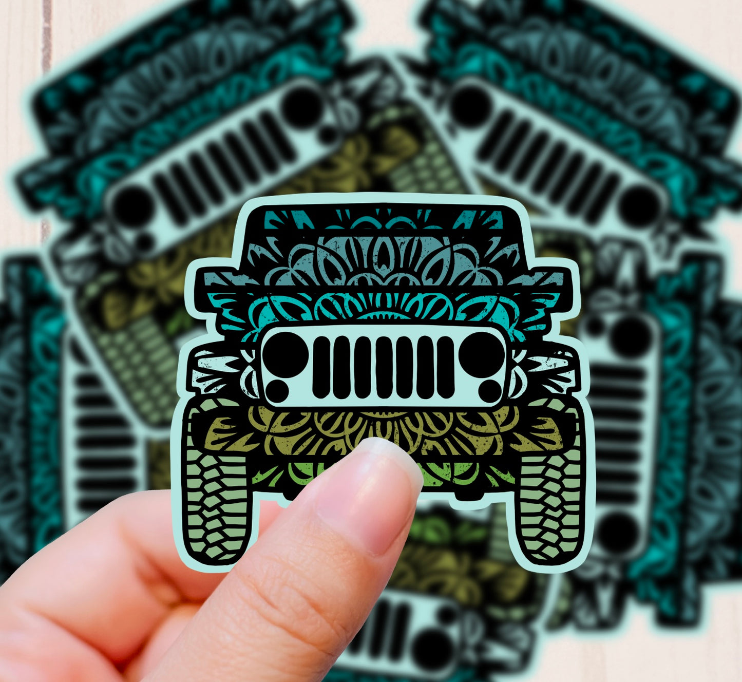 Wrangler Mandala (Jeep Inspired), Vinyl Sticker