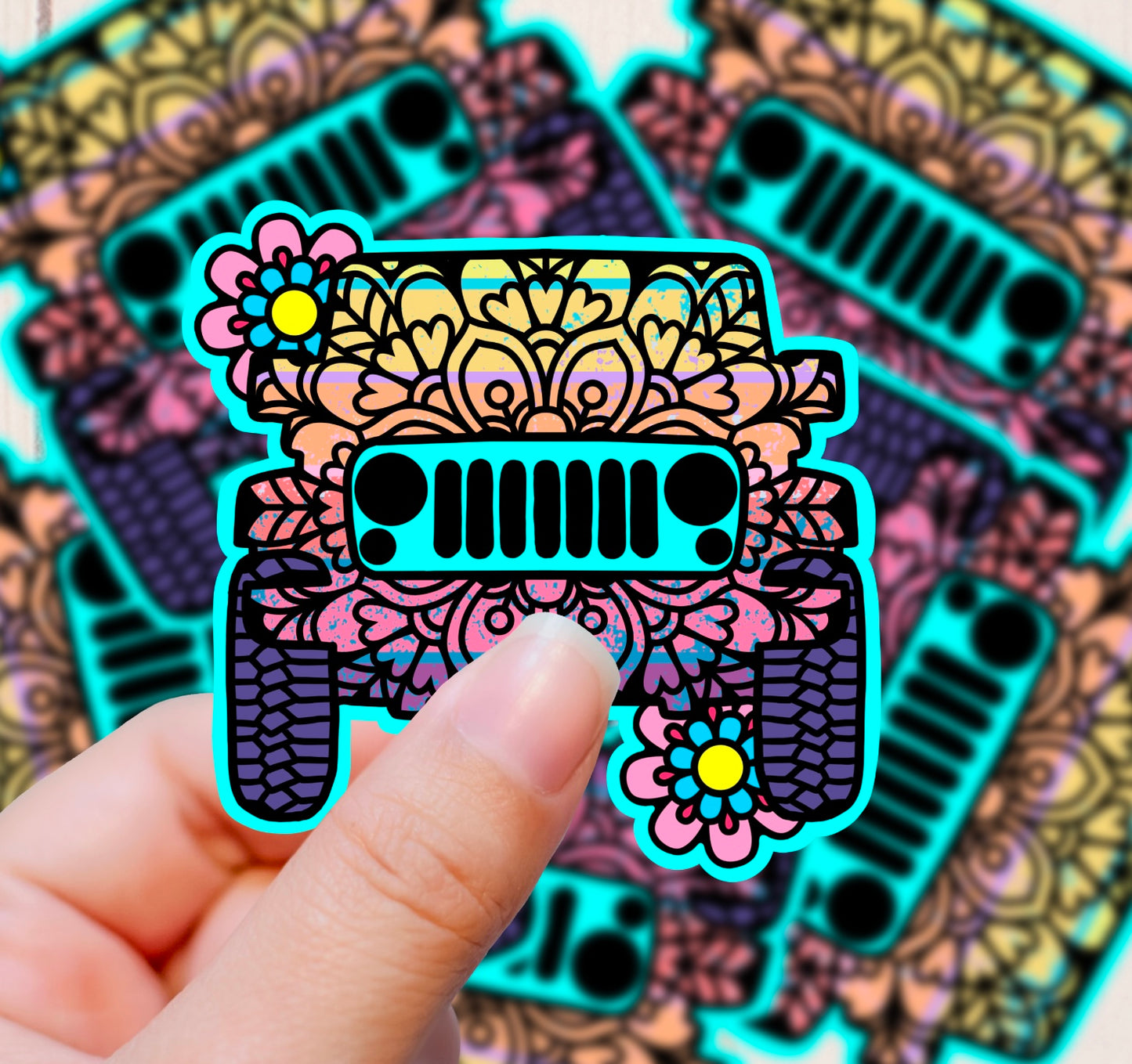 Wrangler Mandala (Jeep Inspired), Vinyl Sticker