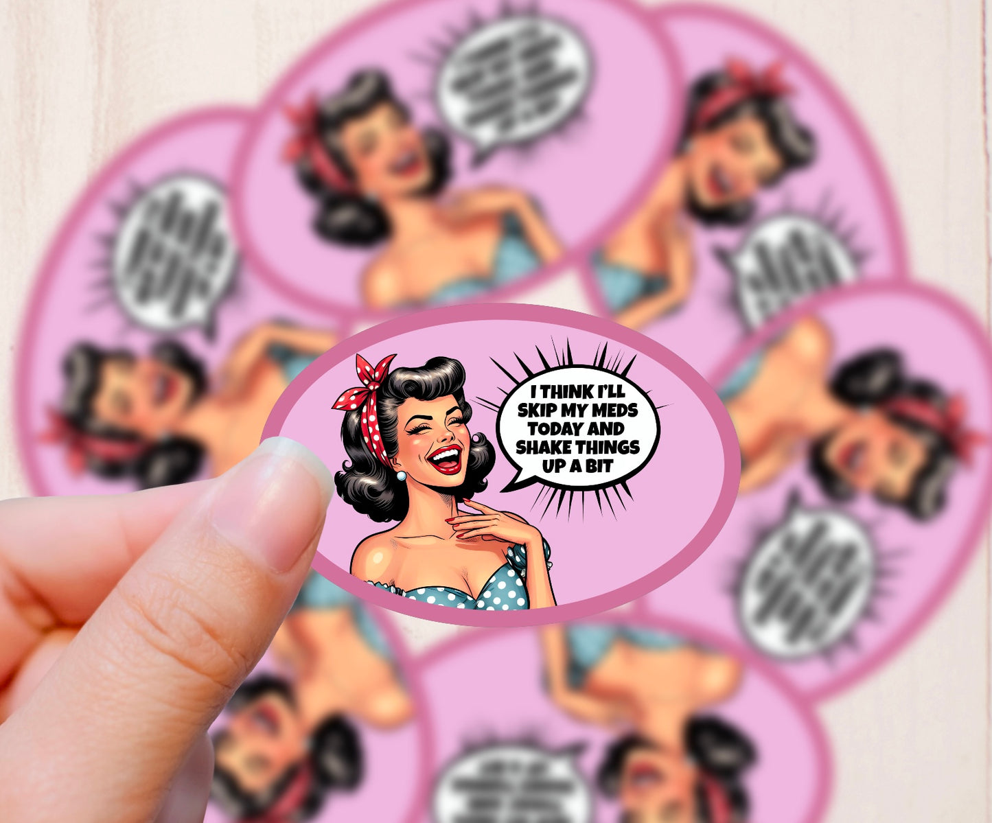 Pin-up Girl, Bless Your Heart, Vinyl Sticker