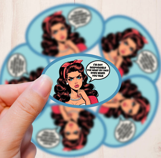 Pin-up Girl, Not Responsible, Vinyl Sticker