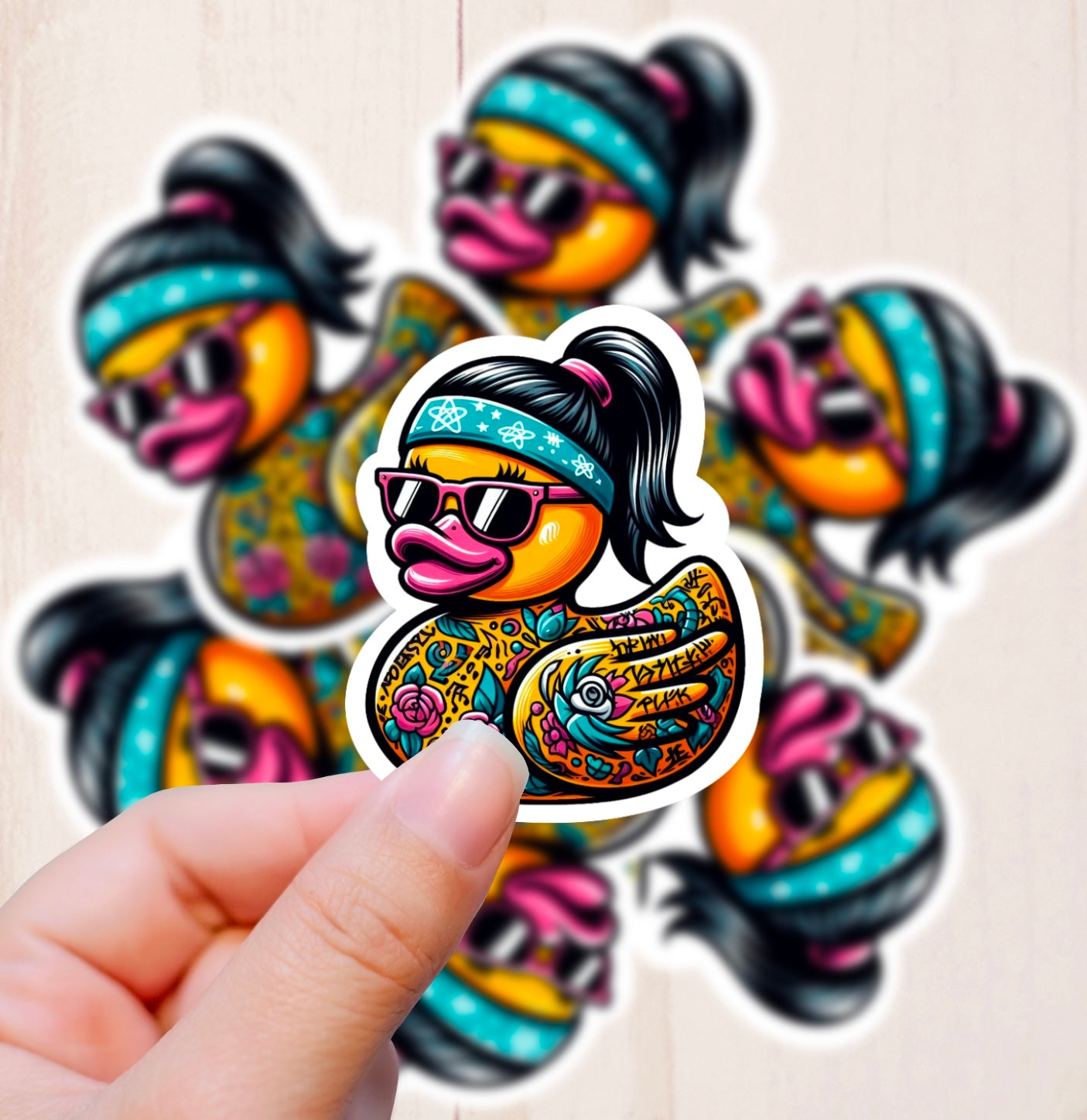 Tattooed Rubber Ducks, Vinyl Sticker