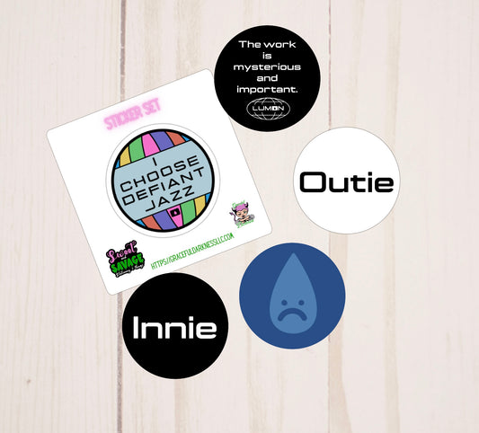 Severance Inspired Sticker Set, Vinyl Sticker