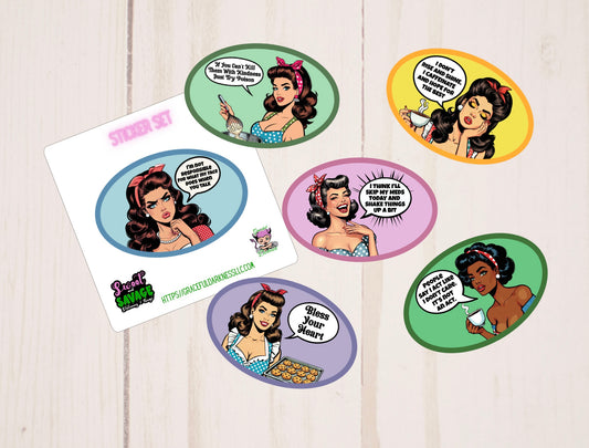 Pin-Up Girl Sticker Set, Vinyl Sticker