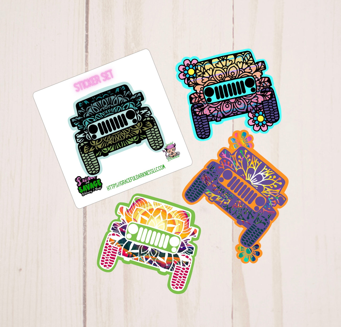 Wrangler Mandala Set, Vinyl Sticker