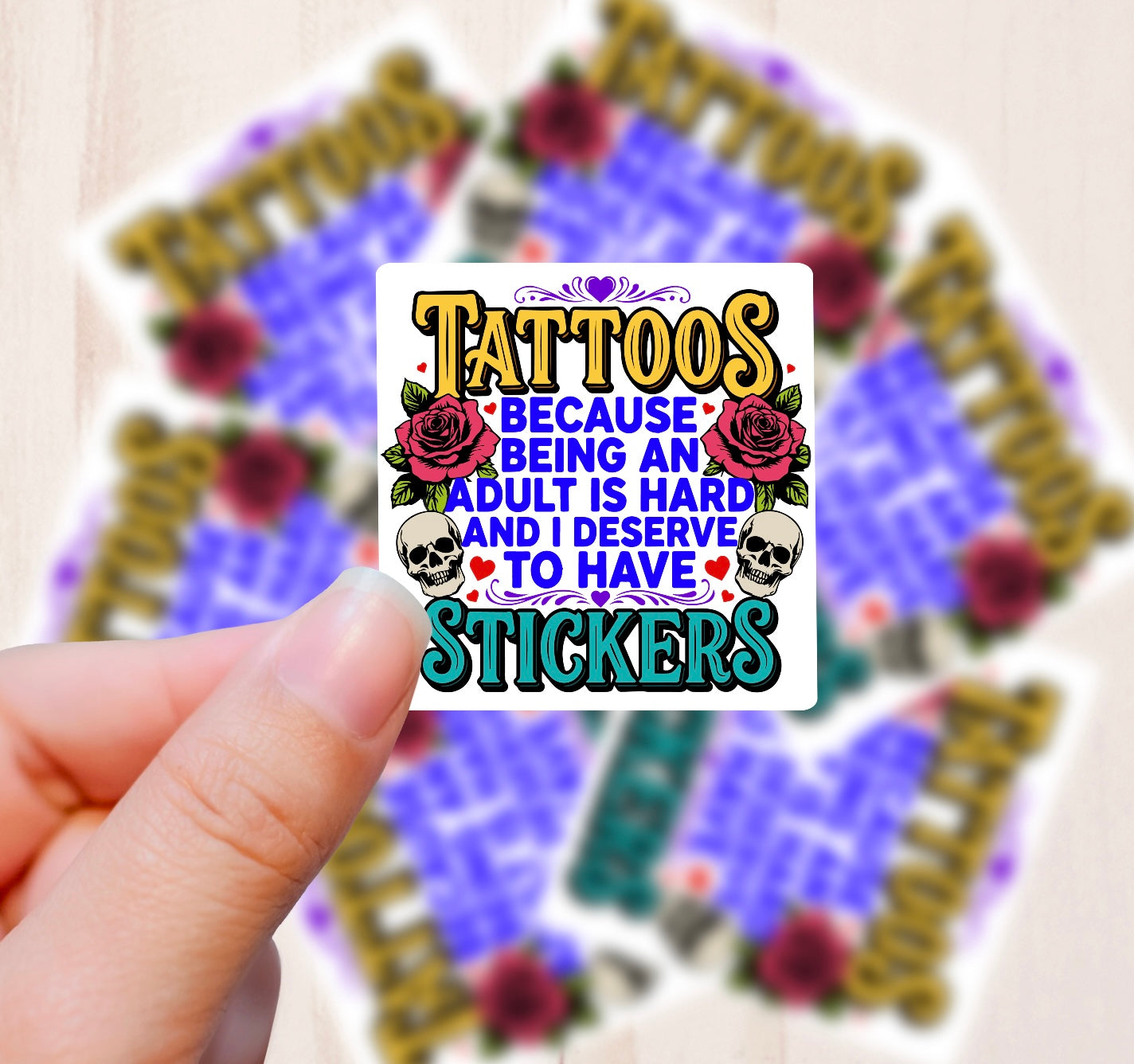 Tattoos are Stickers, Vinyl Sticker