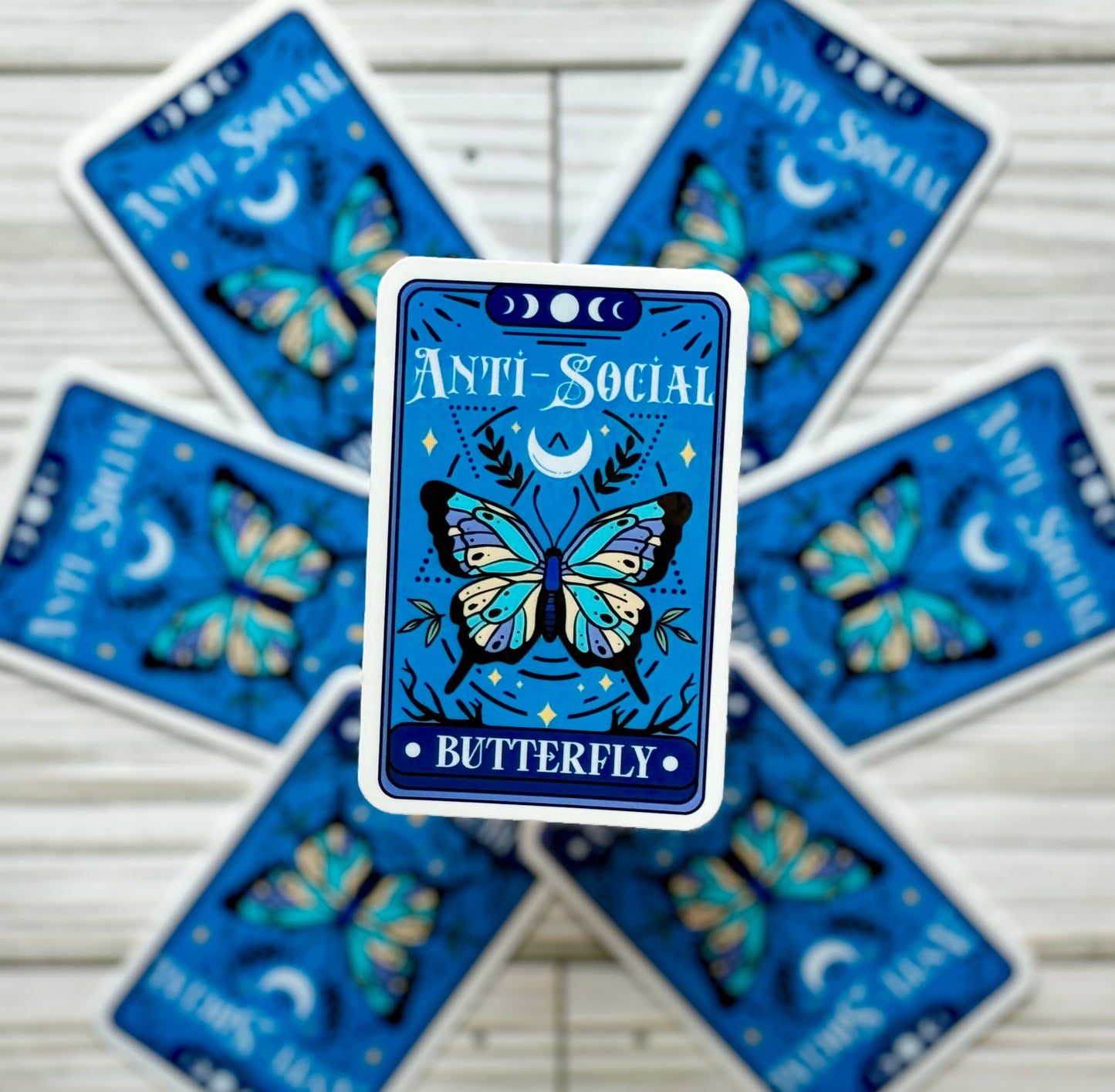 Anti-Social Butterfly, Tarot Card, Vinyl Sticker