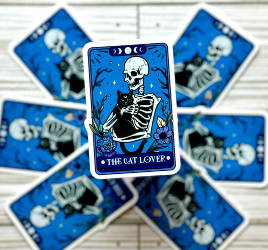The Cat Lover, Tarot Card, Vinyl Sticker