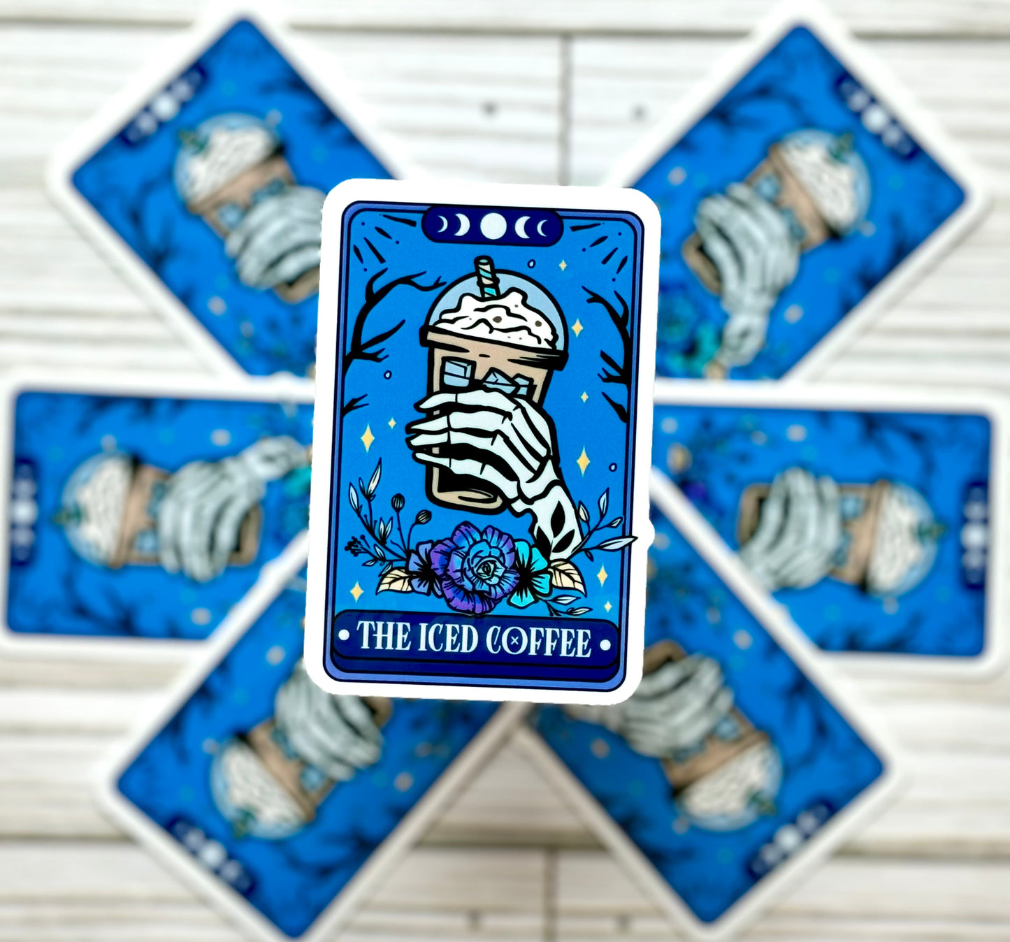The Iced Coffee, Tarot Card, Vinyl Sticker