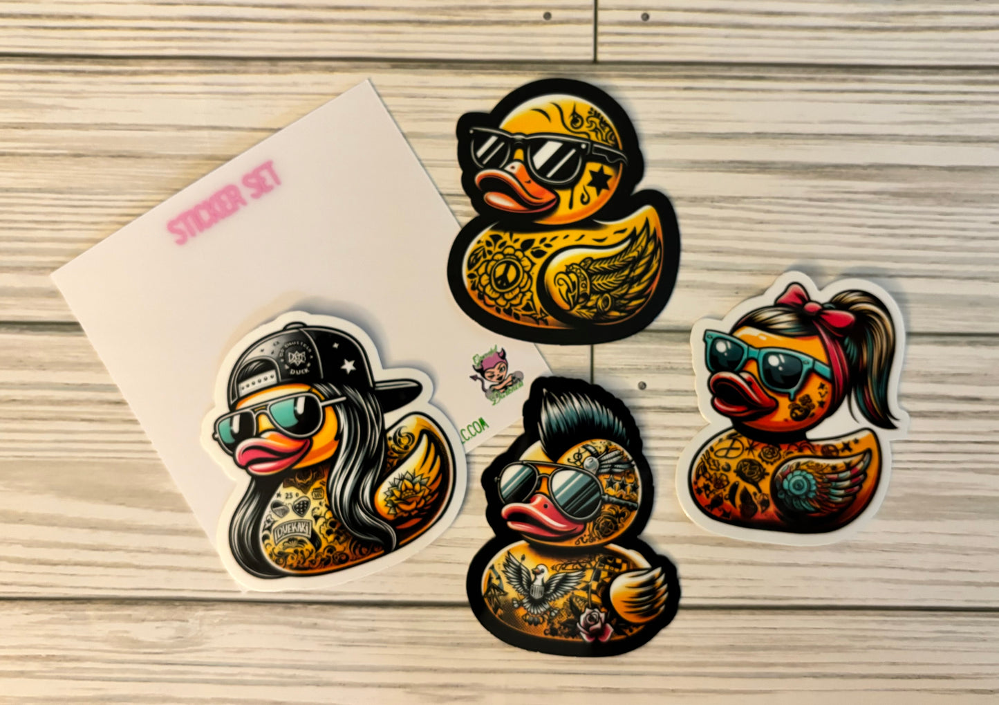 Quack Pack, Rubber Ducks Set, Vinyl Sticker