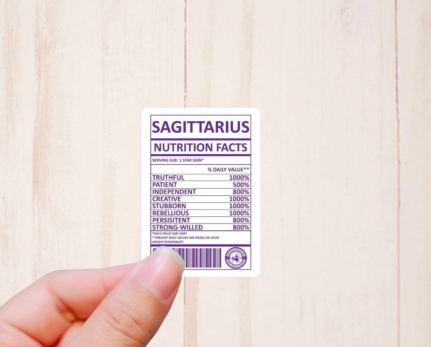Zodiac Signs, Nutritional Facts, Vinyl Sticker