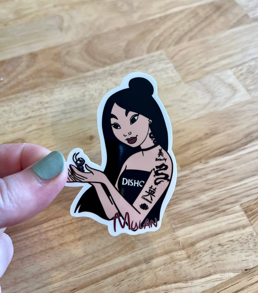 Mulan, Disney Princess, Vinyl Sticker
