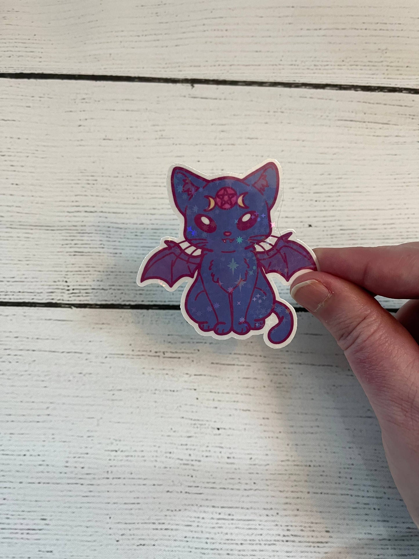 Witchy, Cat, Bat, Vinyl Sticker