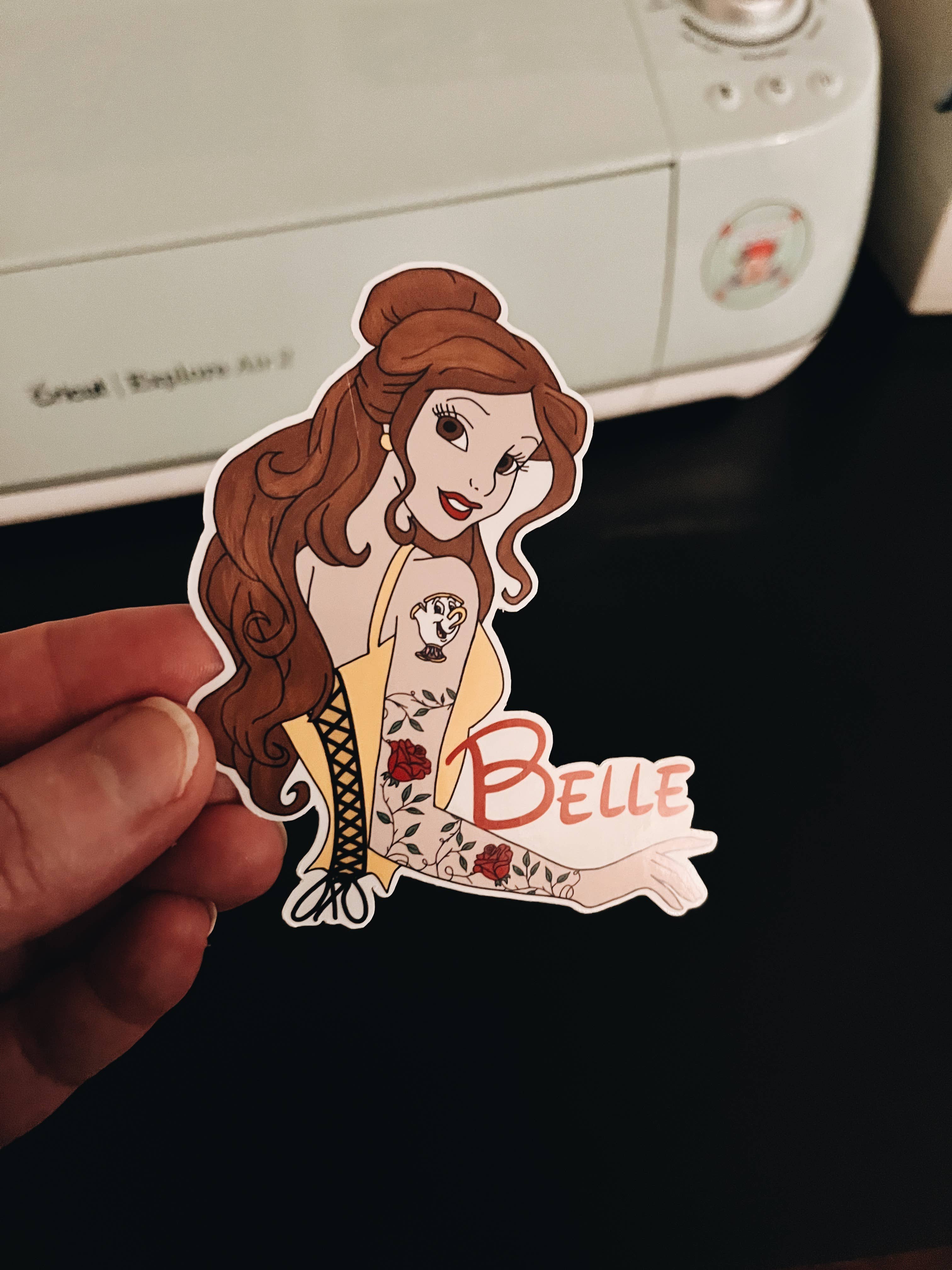 Bell Sticker Princess Belle, Vinyl Sticker, Disney Princess – Graceful Darkness LLC