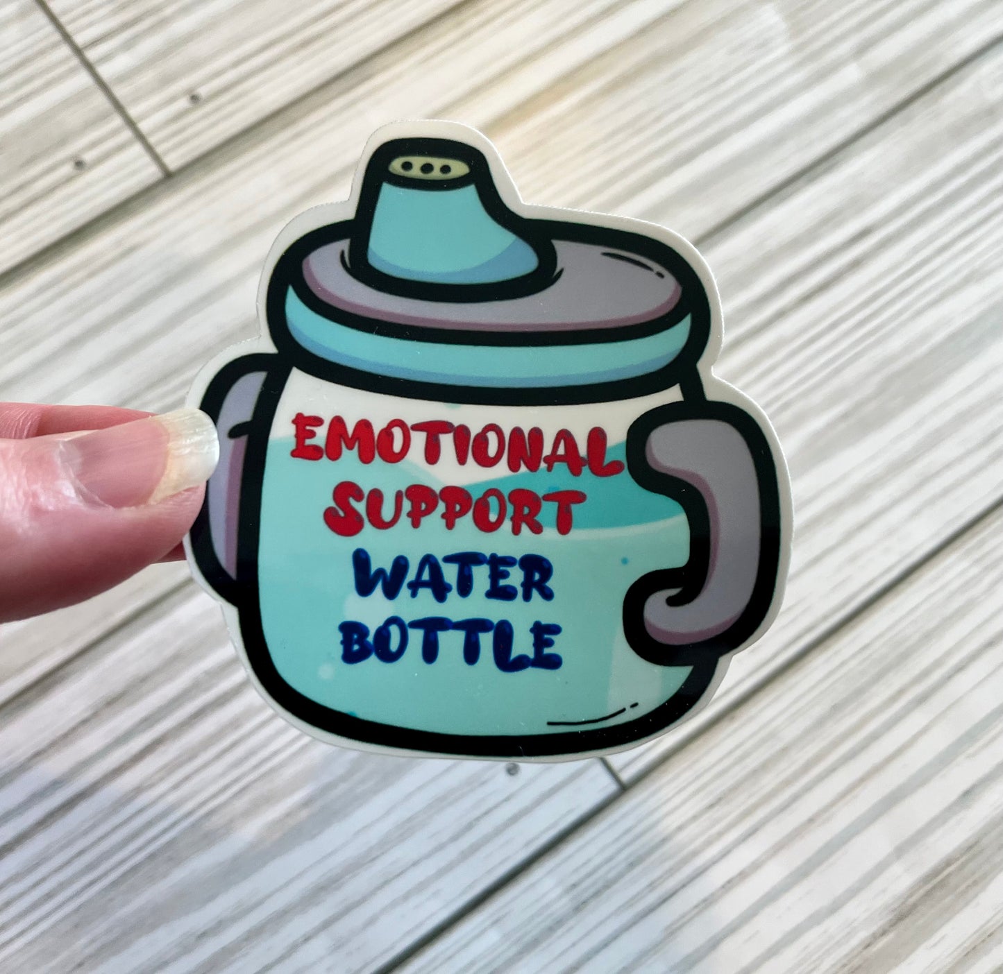 Emotional Support Water Bottle, Vinyl Sticker
