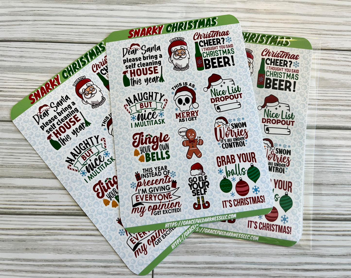 Snarky, Funny Christmas Sticker Sheets