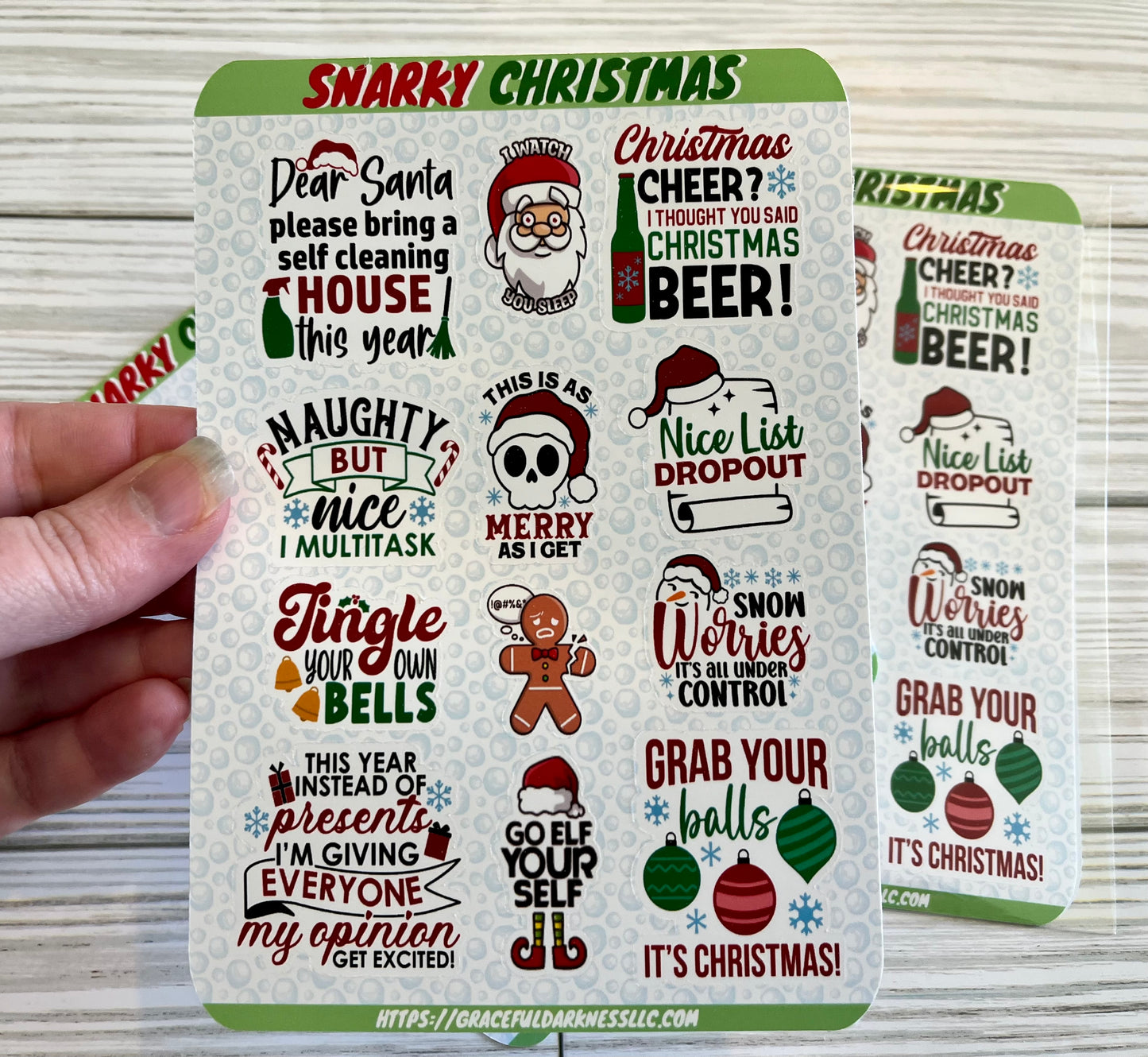 Snarky, Funny Christmas Sticker Sheets