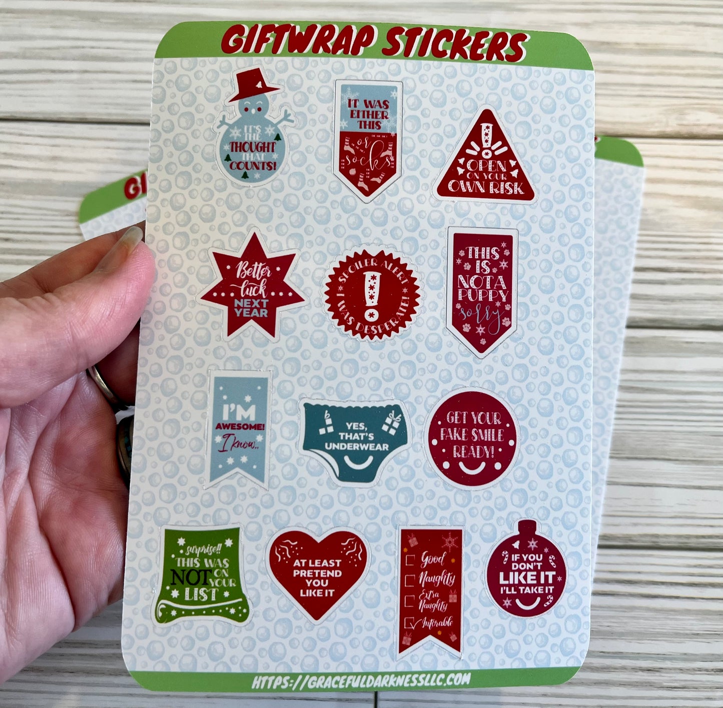 Funny Gift Wrap Sticker Sheets