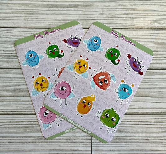 Silly Monsters Sticker Sheets