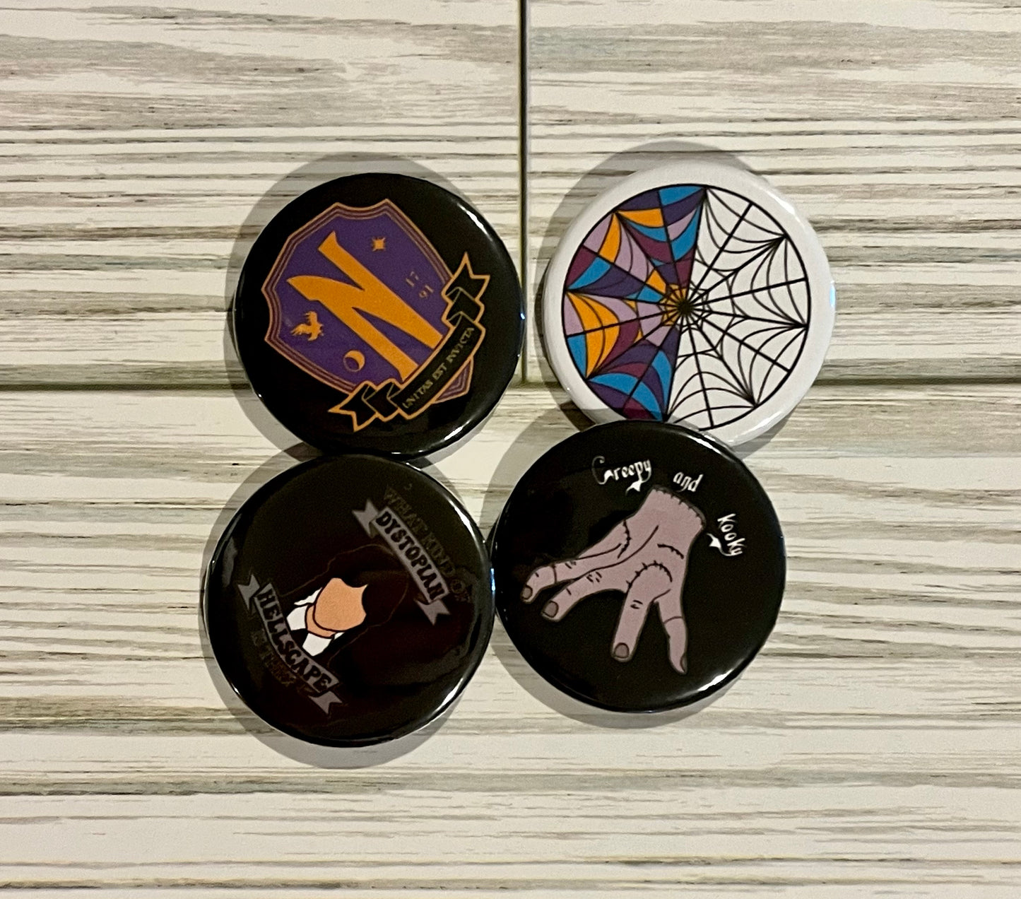Wednesday, Pin Back Button Set