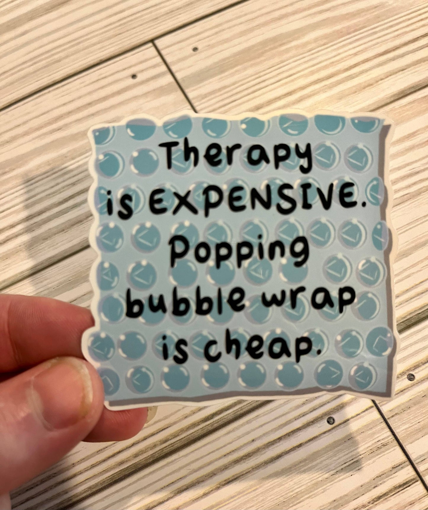 Bubble Wrap, Therapy, Vinyl Sticker